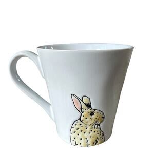 ELI +ANA Easter Bunny Rabbit Mug White Embossed Ceramic Spring Tea Cup New